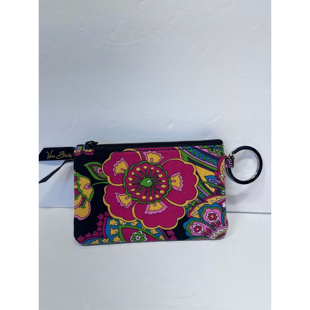 Vera Bradley Small Cloth Photo ID coin purse/credit cards holder w/key ring